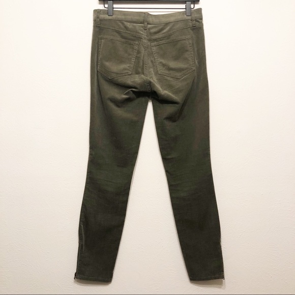 Loft Olive Corduroy Skinny Zipper Ankle Pants - 27 - Picture 4 of 8